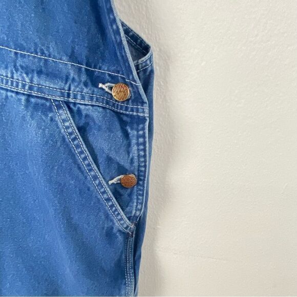 Round House Mens 50 Denim Bib Carpenter Overalls Unisex Vintage Work Granola - Picture 7 of 15